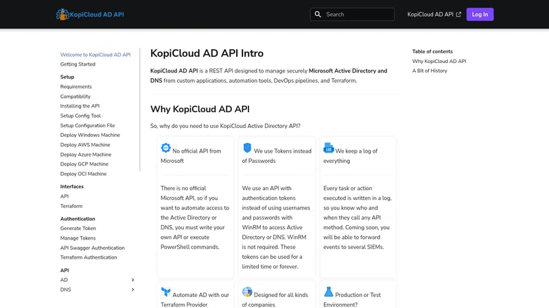 KopiCloud AD API Documentation Hub